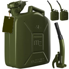 Sada 3 kovových kanystrů o objemu 5 l + nalévací tryska č.1