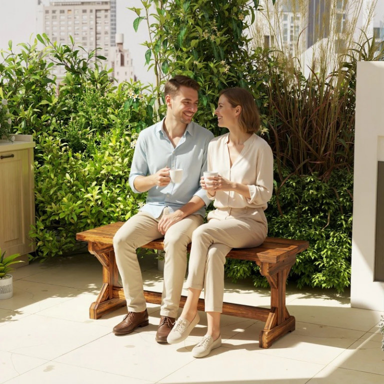 2místná zahradní lavice 14 x 40 x 46 cm | hnědá