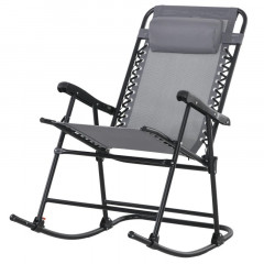 Zahradní houpací křeslo s polštářem, 95 x 64 x 106 cm | světle šedé č.2