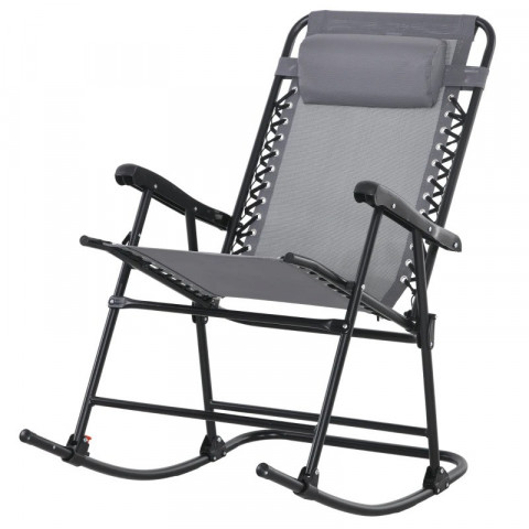 Zahradní houpací křeslo s polštářem, 95 x 64 x 106 cm | světle šedé č.2