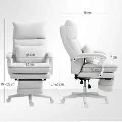 Ergonomická kancelářská židle s bederní opěrkou | krémově bílá č.3