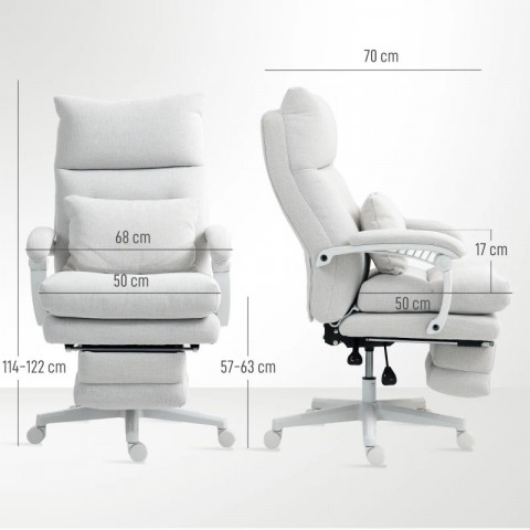 Ergonomická kancelářská židle s bederní opěrkou | krémově bílá č.3