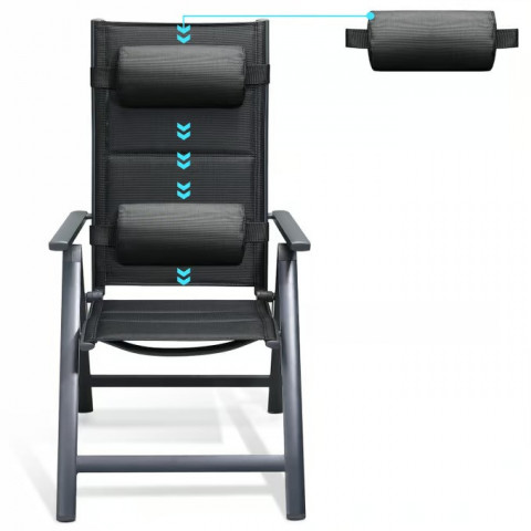 Zahradní židle Bern Premium sada 2 kusů | antracit č.7