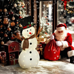 Vánoční dekorace, sněhulák s LED osvětlením | vícebarevná č.1