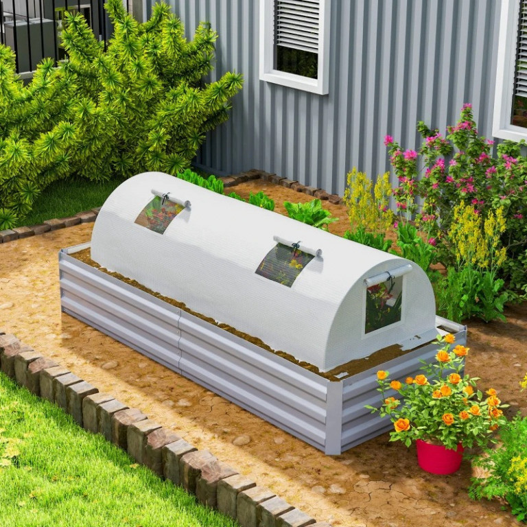 Zahradní fóliovník 200 x 80 x 45 cm | bílý