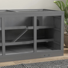 Dřevěná klec pro malá zvířata, 115 x 57 x 55 cm | šedá č.3