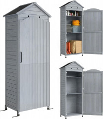 Zahradní skříň na nářadí 85 x 58 x 213 cm | šedá č.1