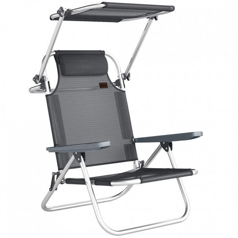 Zahradní skládací lehátko | tmavě šedé