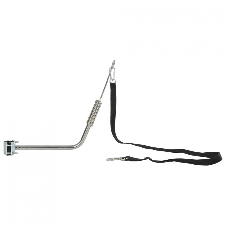 Vodítko na kolo pro psy | stříbrné + černé