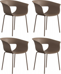 4 ergonomické balkonové židle | kávové č.1