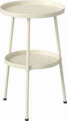 Kovový balkonový stůl průměr 36 cm | krémově bílý č.1