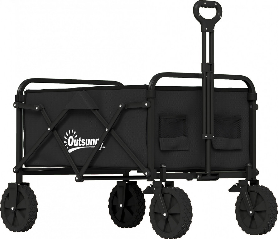 Plážový vozík s velkými uzamykatelnými koly | černý