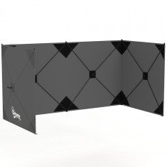 Skládací větrolam s napínacími šňůrami 480 x 120 cm | tmavě šedý č.1