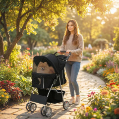 Kočárek pro psy kočárek pro psy a kočky | černý č.1