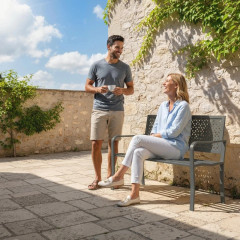 Kovová zahradní lavice 127 x 61 x 85 cm | tmavě šedá č.1