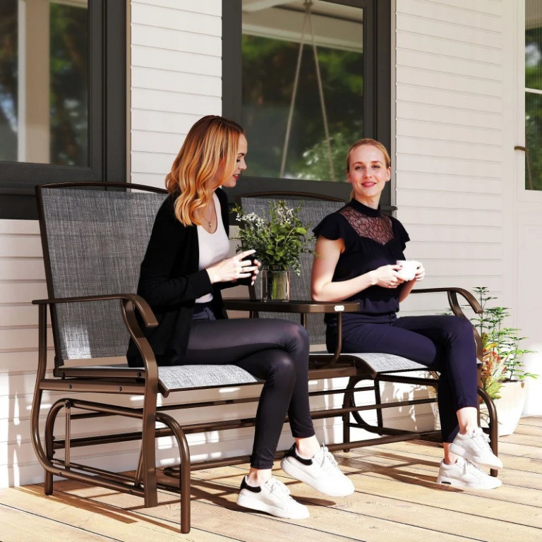 Zahradní lavice se stolem | Hnědá + Šedá