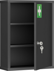 Lékárenská skříňka se 3 přihrádkami | černá č.1