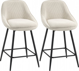 2 kuchyňské židle z žebrovaného veluru | krémové č.1