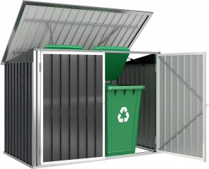 Box na 2 popelnice 179,5 x 108 x 113 cm | tmavě šedý č.1