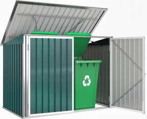 Box na 2 popelnice 179,5 x 108 x 113 cm | zelený č.1