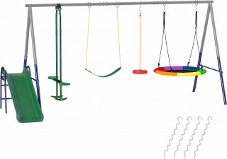 Dětský houpací set se skluzavkou | vícebarevný č.1
