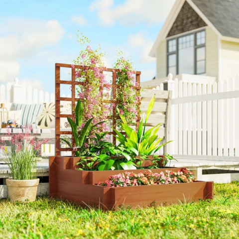 Vyvýšený záhon 95 x 95 x 110 cm | hnědý č.4