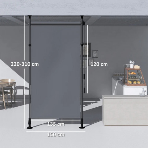 Vertikální markýza 150x120x310cm | tmavě šedá č.4