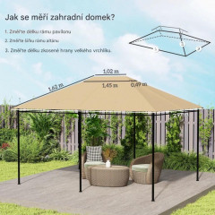 Náhradní střecha pro altán 3,97x2,97 m | khaki č.2