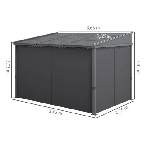 Pergola 3,65 x 2,55 m | tmavě šedá č.3
