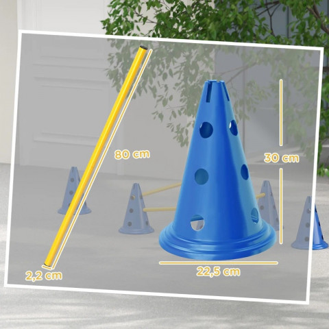 Agility set s výškově nastavitelnými překážkami | modrý + žlutý č.3