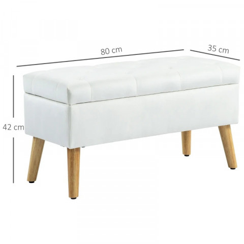 Lavice s úložným prostorem, 102 x 35 x 43 cm | bílá č.3