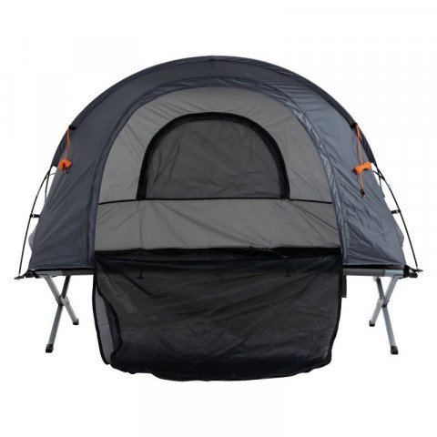 Vyvýšené kempinkové lůžko pro 1 osobu s kopulovitým stanem, 200 x 86 x 147 cm | šedé č.6