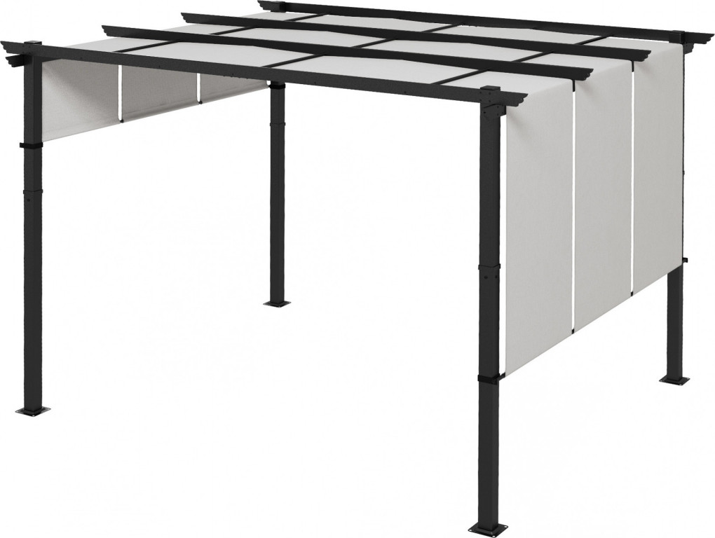 Zahradní pergola s nastavitelnou střechou | světle šedá