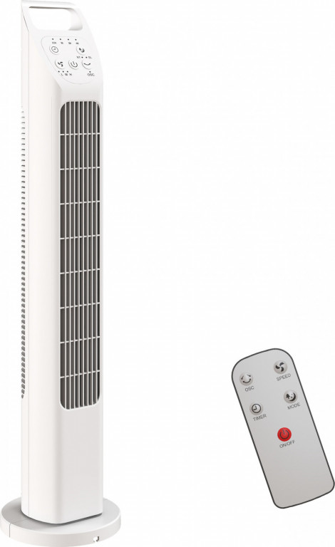 Věžový ventilátor s dálkovým ovládáním | bílý