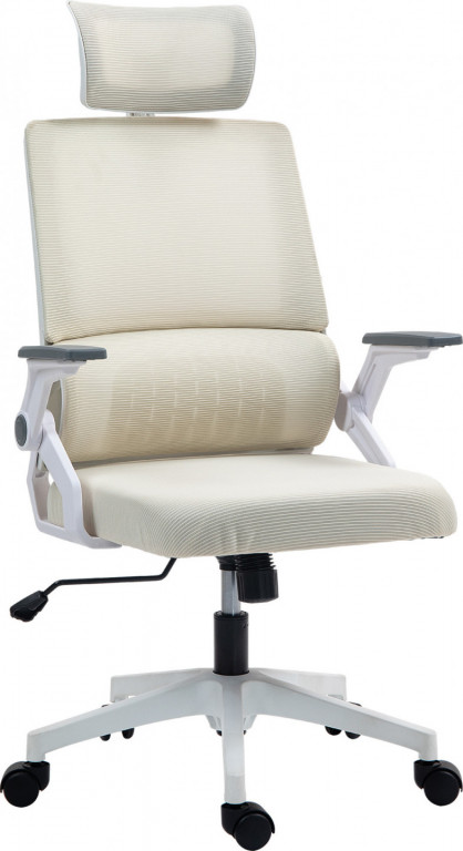 Ergonomická kancelářská židle s nastavitelnou opěrkou hlavy | béžová