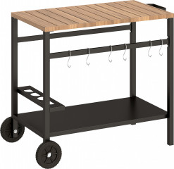 Kuchyňský servírovací vozík | černý + hnědý č.1