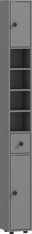 Vysoká koupelnová skříňka 20 x 20 x 180 cm | šedá