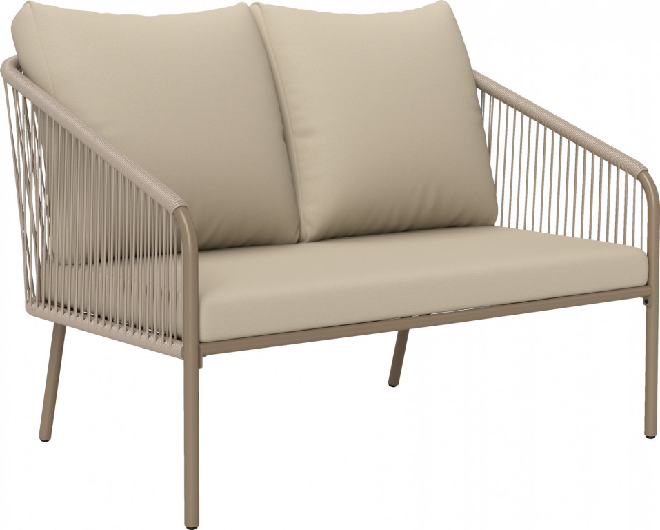 Zahradní 2místná ratanová pohovka | béžová