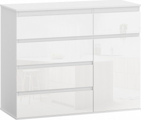 Příborník s 5 zásuvkami 100 x 40 x 80 cm | bílý č.1