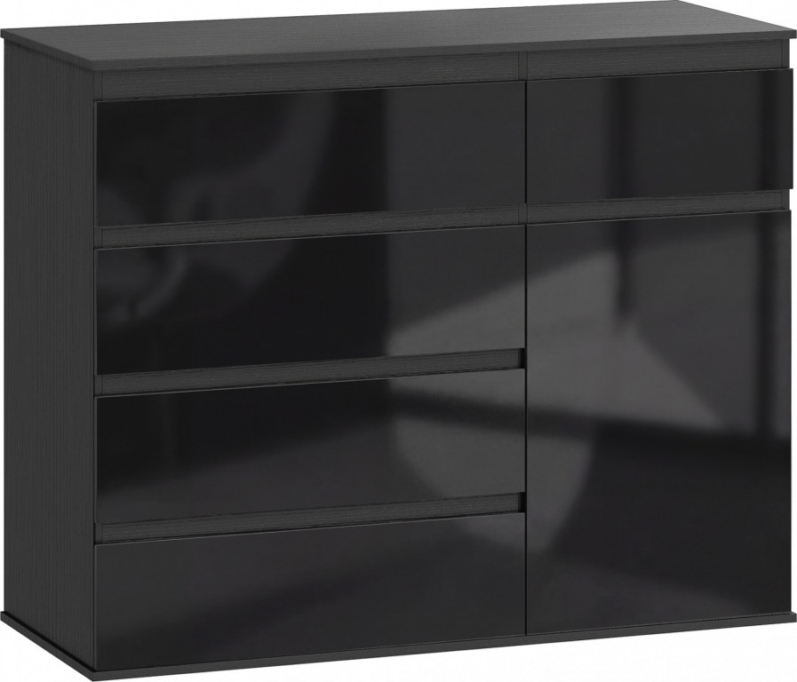 Příborník s 5 zásuvkami 100 x 40 x 80 cm | černý