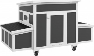 Dřevěný kurník se 2 hnízdními boxy | tmavě šedý č.1