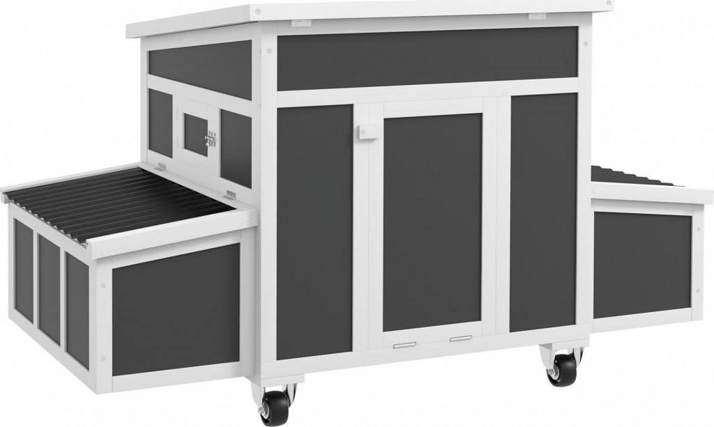 Dřevěný kurník se 2 hnízdními boxy | tmavě šedý