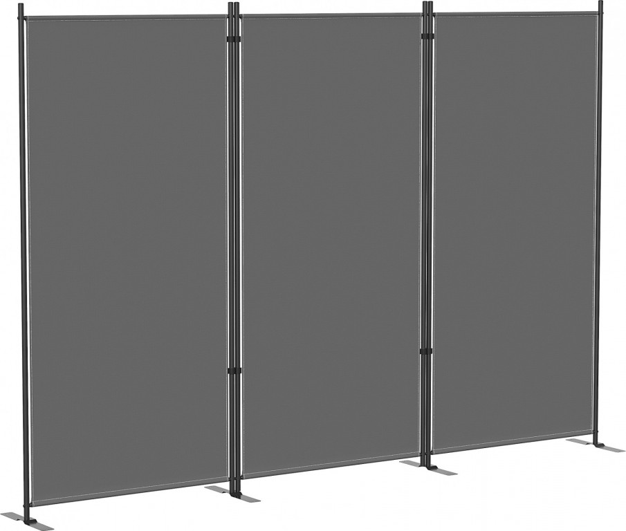 3-dílný paraván 260 x 30 cm | tmavě šedý