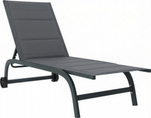 Prodyšné zahradní lehátko se 6 polohami |tmavě šedá č.1