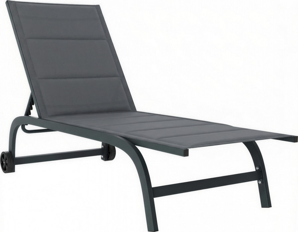 Prodyšné zahradní lehátko se 6 polohami |tmavě šedá