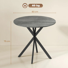 Kulatý jídelní stůl Ø80cm | šedý č.3