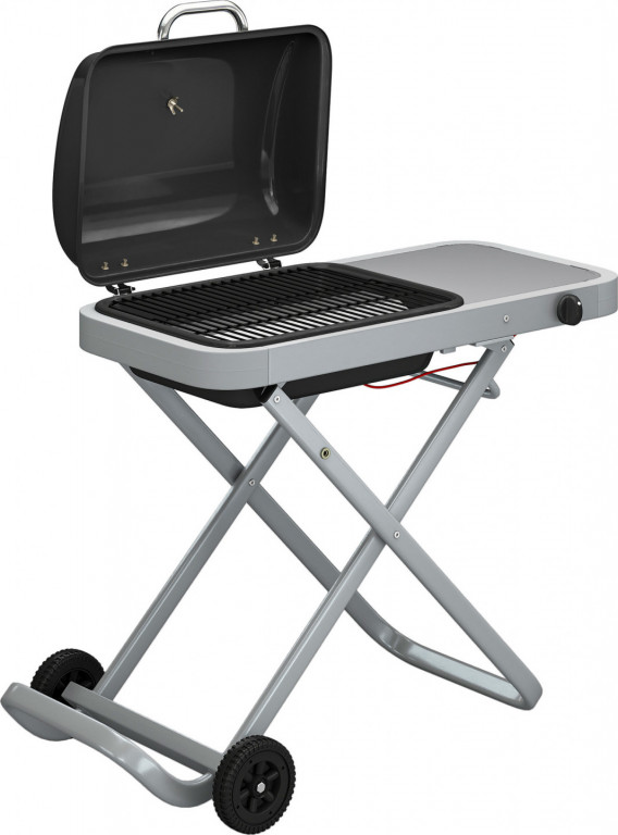 Přenosný plynový gril 1 hořák 2,5 kW | černý + stříbrný