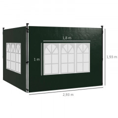 Sada 2 bočních stěn pro altán 3x3 3x6 | zeléné č.2