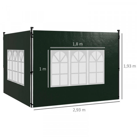Sada 2 bočních stěn pro altán 3x3 3x6 | zeléné č.2