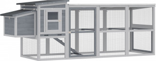 Kurník pro 3-4 kuřata 264 x 82 x 89 cm | šedý č.1